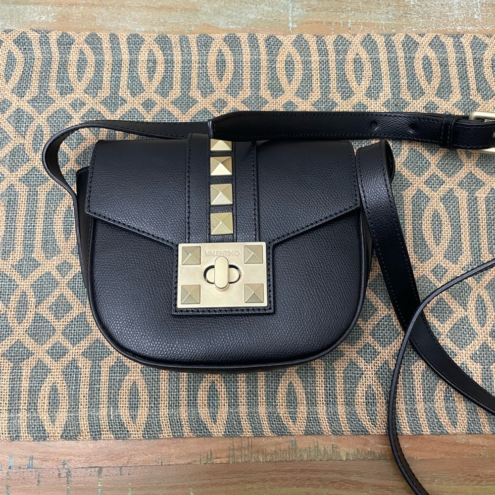 Valentino Stud Pebbled Crossbody Bag